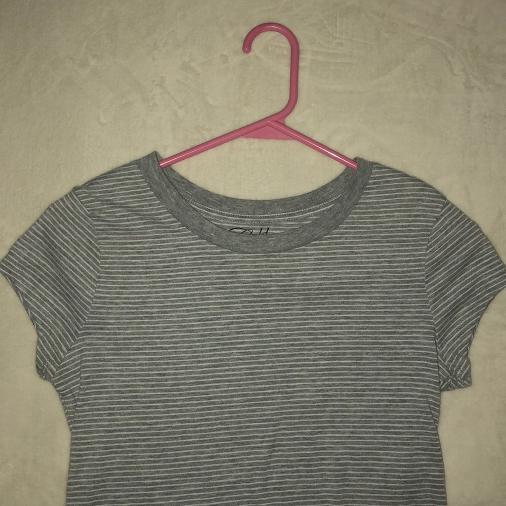 Grey striped crop top